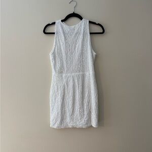 White Sleeveless Sequin Dress